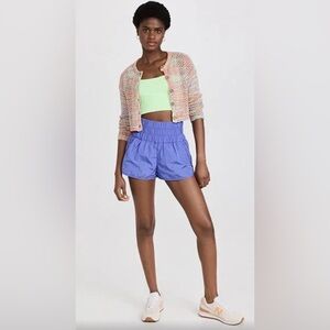 free people the way home shorts in a purple indigo color in size M